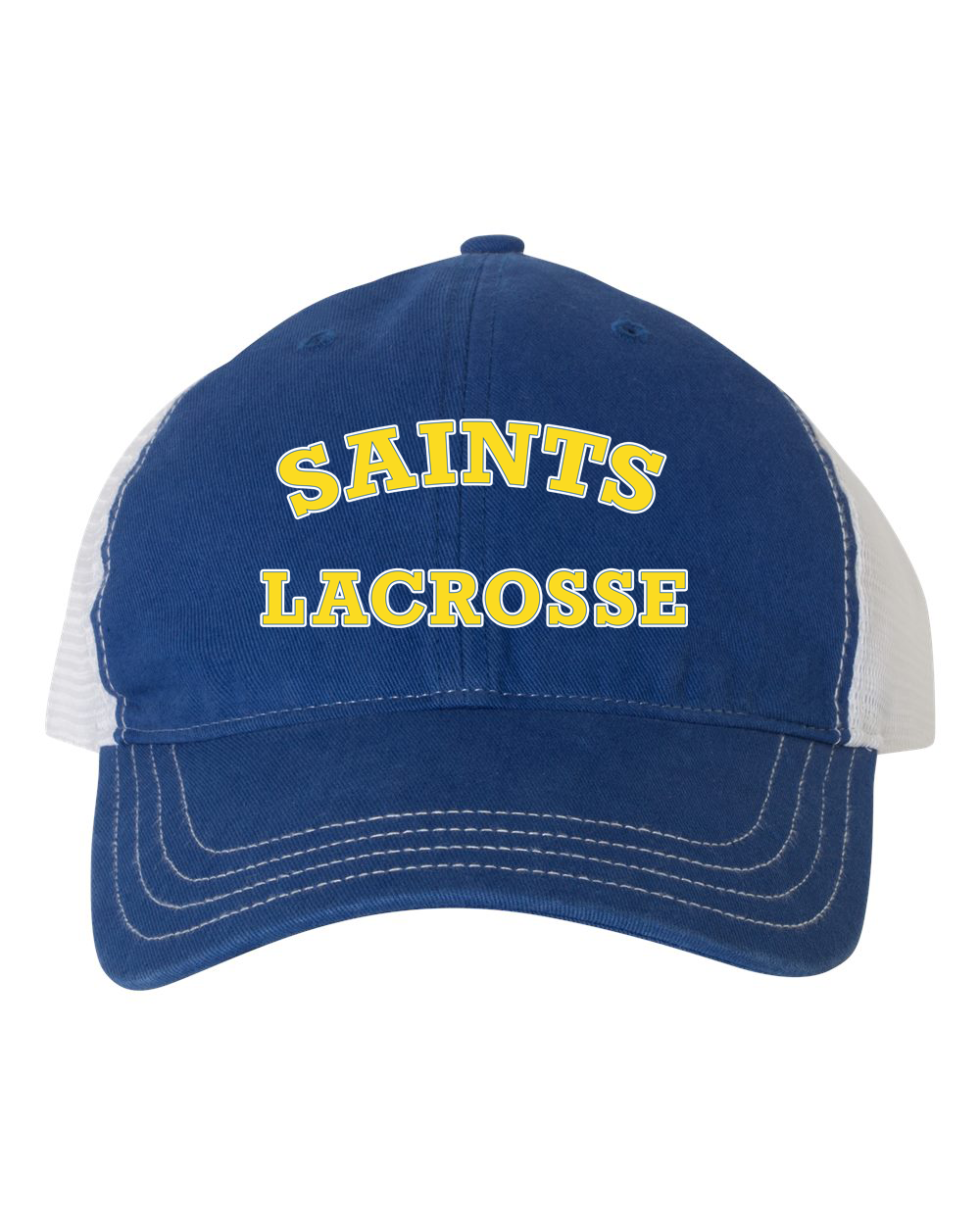 Saints Lacrosse Garment Washed Trucker Cap