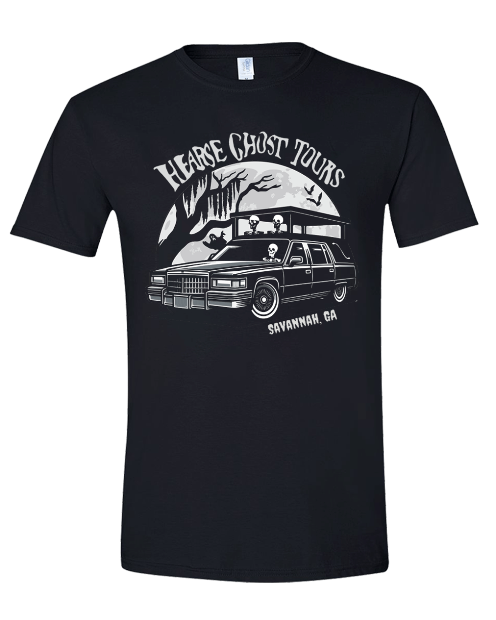 Hearse Ghost Tour "Black and White" Unisex T-Shirt