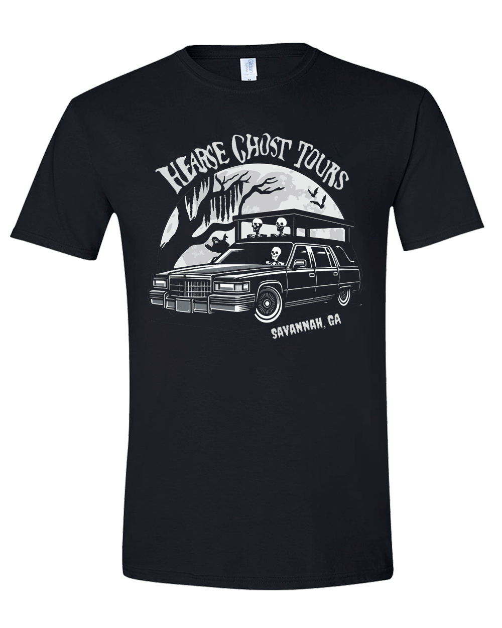 Hearse Ghost Tour “Black and White” Unisex T-Shirt