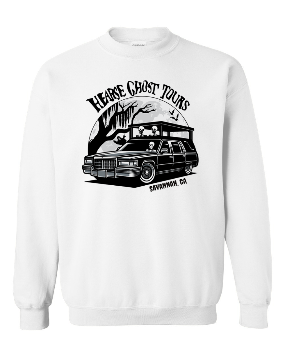 Hearse Ghost Tour "Black and White" Unisex Crewneck Sweatshirt